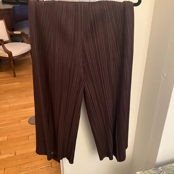 ISSEY MIYAKE Pleats Please brown Mellow trousers size JP2 - Picture 3 of 5